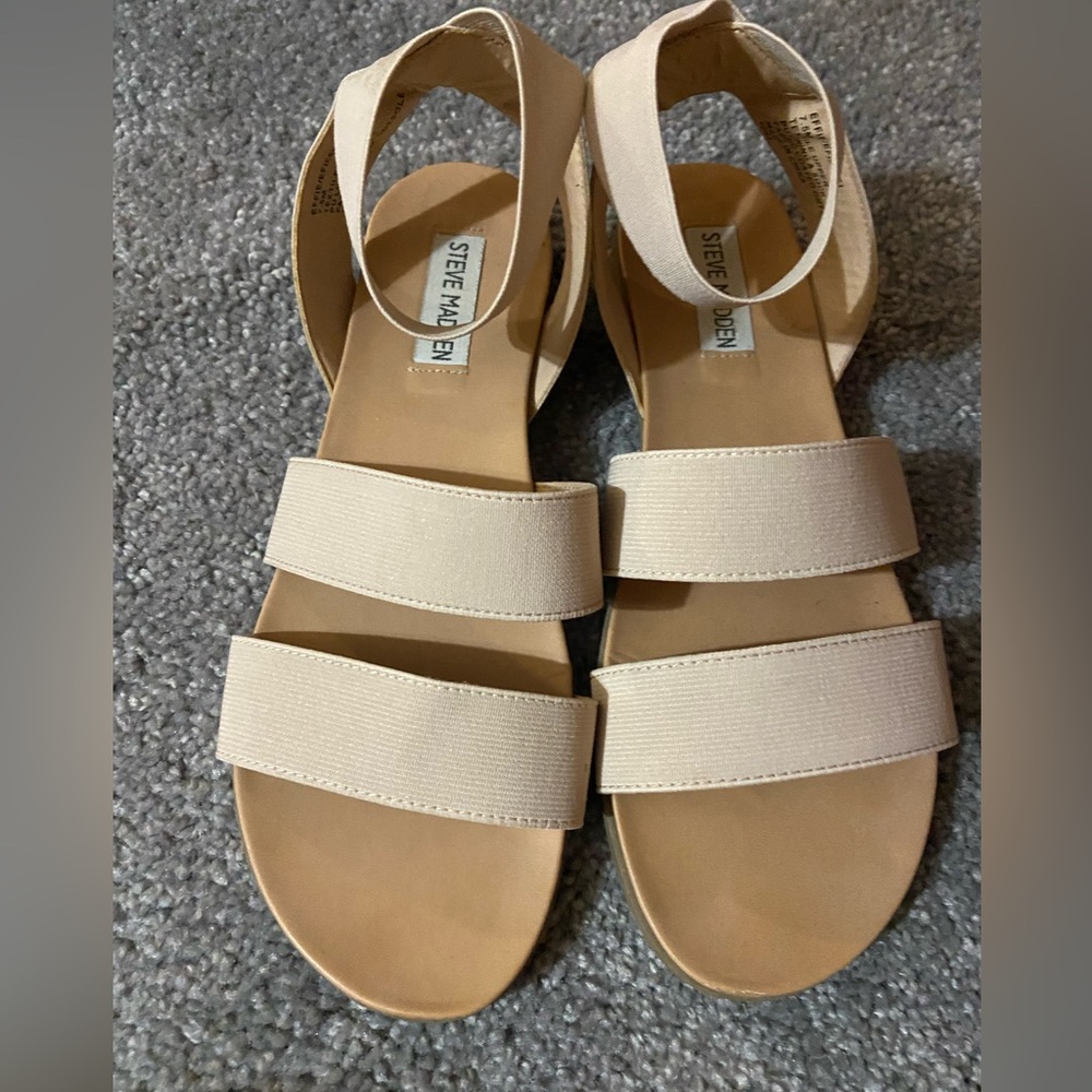 Steve Madden Women's Beige Strap Sandals
